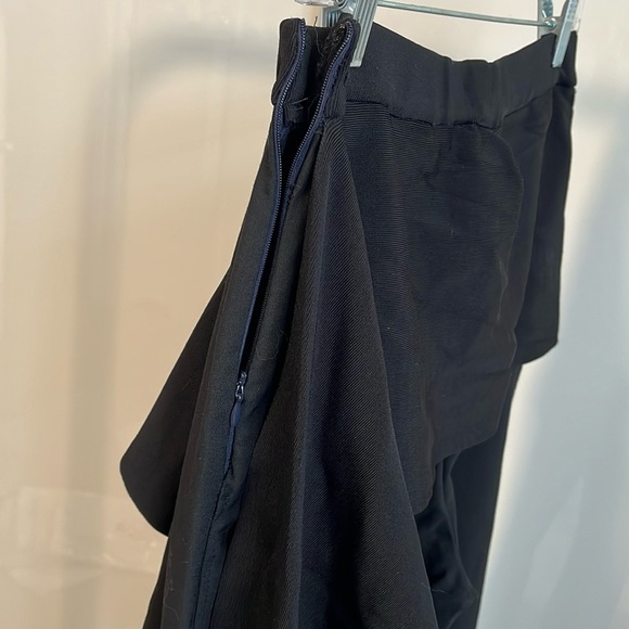 3.1 PHILLIP LIM Black Wool Blend Side Drape High Rise Wide Leg Pant, Size 8 - Picture 10 of 14